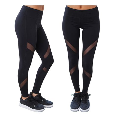 Cross-Striped Mesh Hip-Lifting Pants, Cross-Stripe Black Bottoming Trousers Wholesale